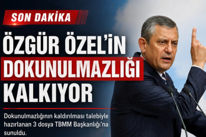 SONDAKİKA | Özgür Özel hakkında "dokunulmazlığının kaldırılması" talebiyle hazırlanan 3 dosya TBMM Başkanlığı'na sunuldu.